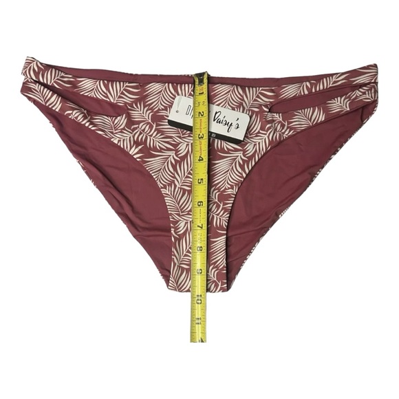 Dippin’ Daisy’s Cut Out Sides Bikini Bottom Sz L Mauve Reversible Botanical NWT - Picture 3 of 10